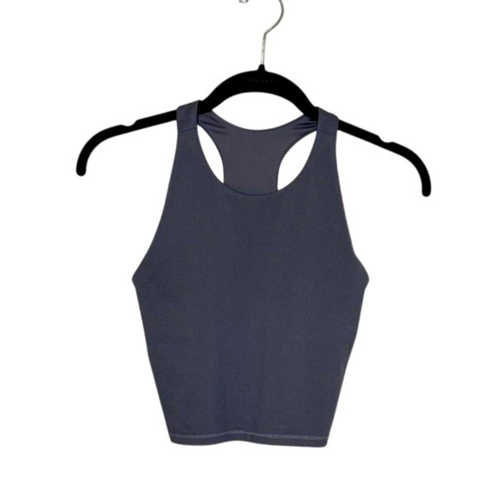 DSG Women's Gray High-Neck Racerback Crop Tank Top Size 14